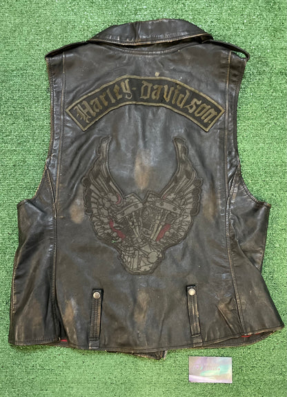 Vintage leather Harley Davidson swingarm vest