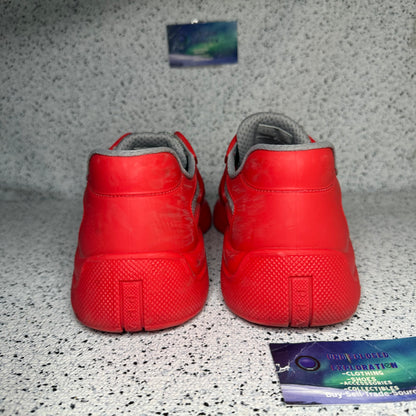 Prada Americas Cup Rubber Sneaker Red 10 Men “Preowned”