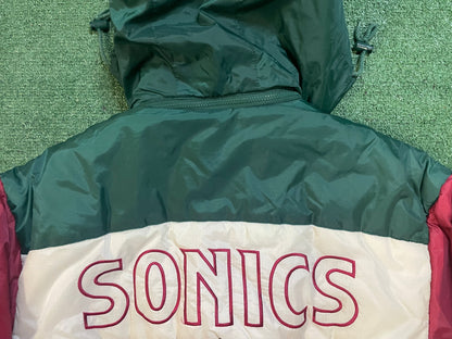 Vintage 1990s Seattle Sonics pro player puffer jacket