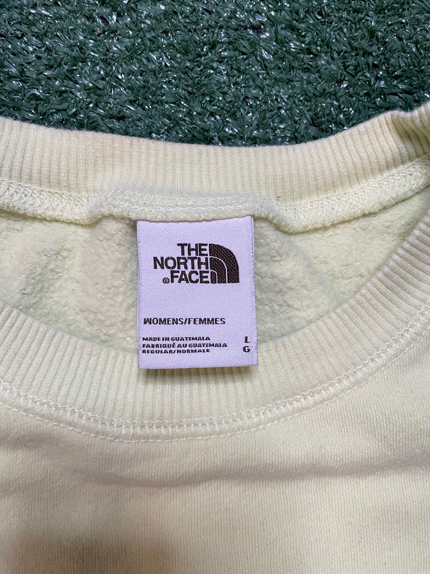 The North Face yellow crewneck