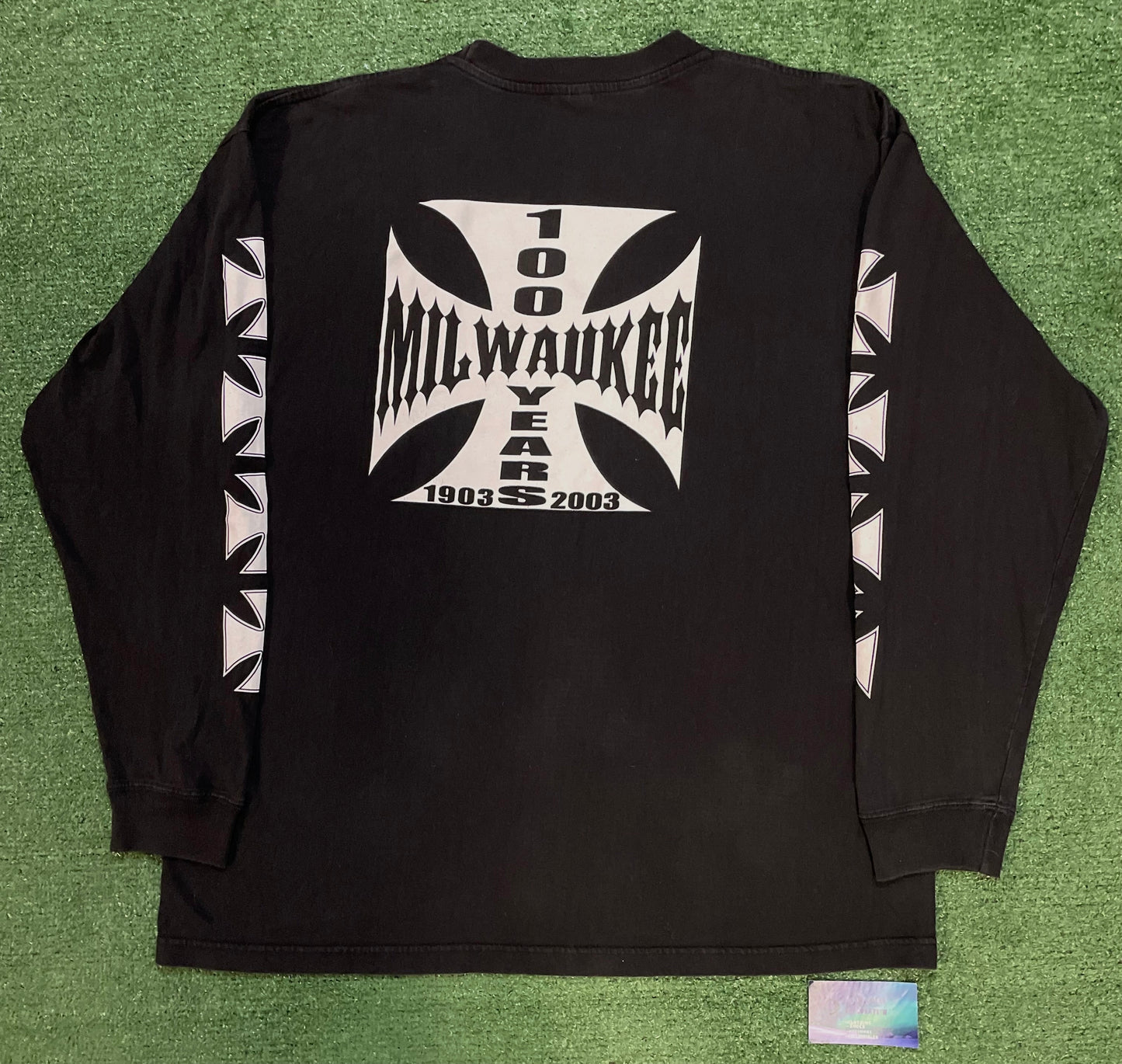 Vintage 2000s Harley Davidson 100 year anniversary Milwaukee Iron cross longsleeve
