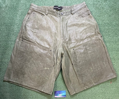 Gv Gallery raspberry hills green leather shorts