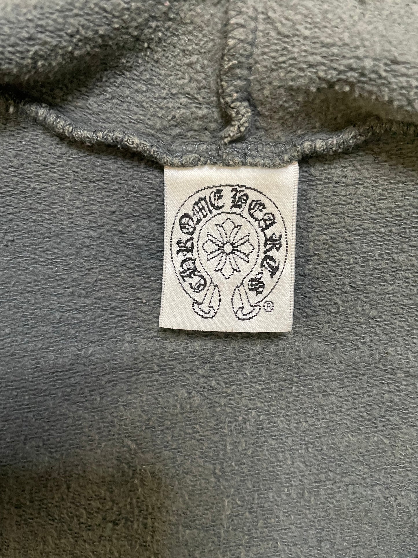 Vintage Chrome Hearts grey zip up hoodie