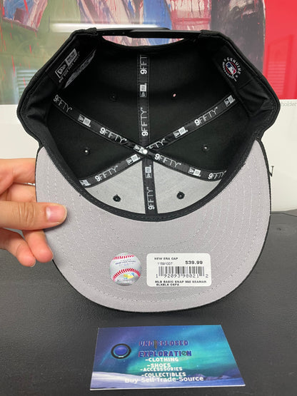 Seattle Mariners black on black new era hat