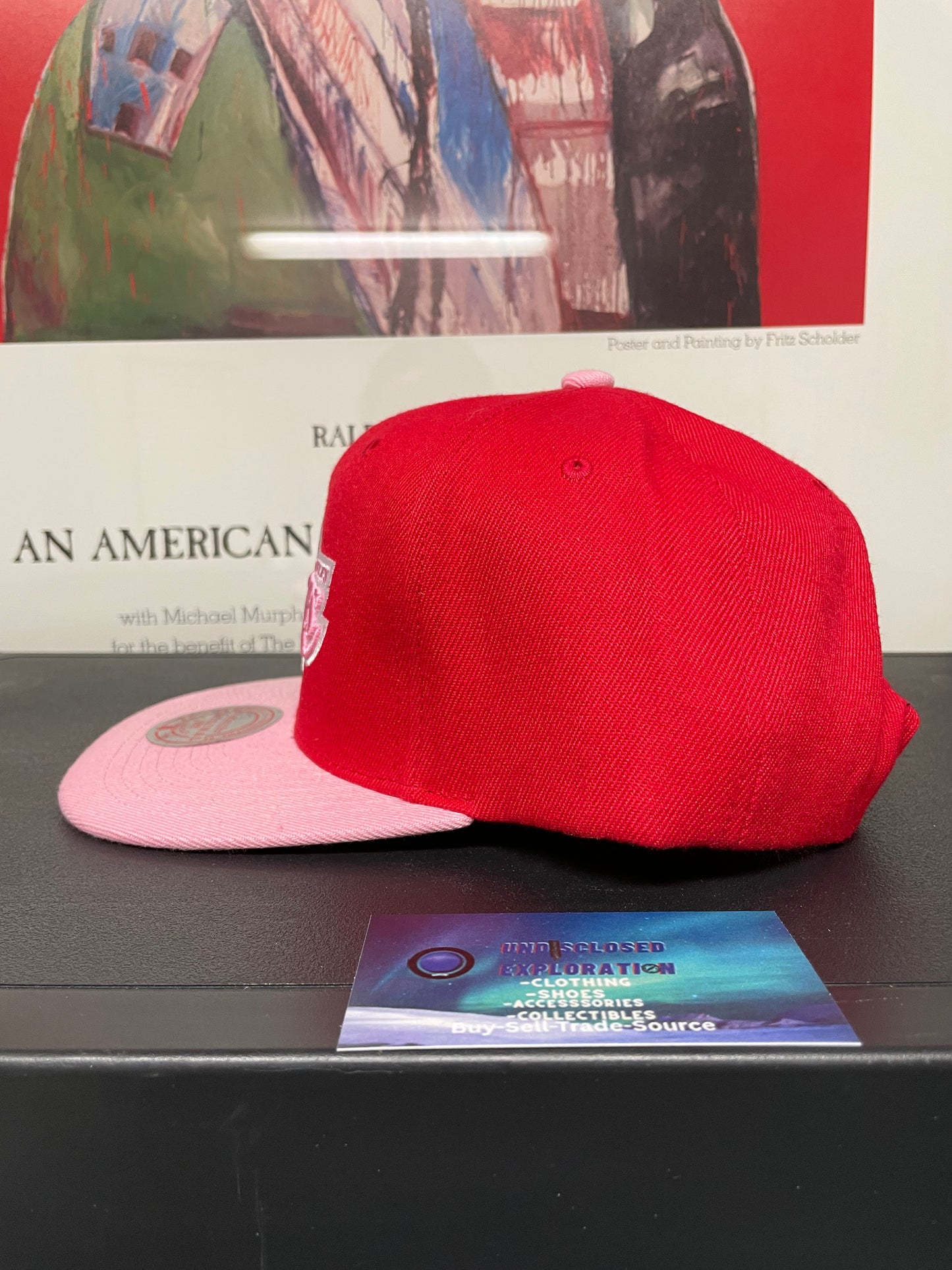 Los Angeles Lakers pink and red Mitchell &Ness hat