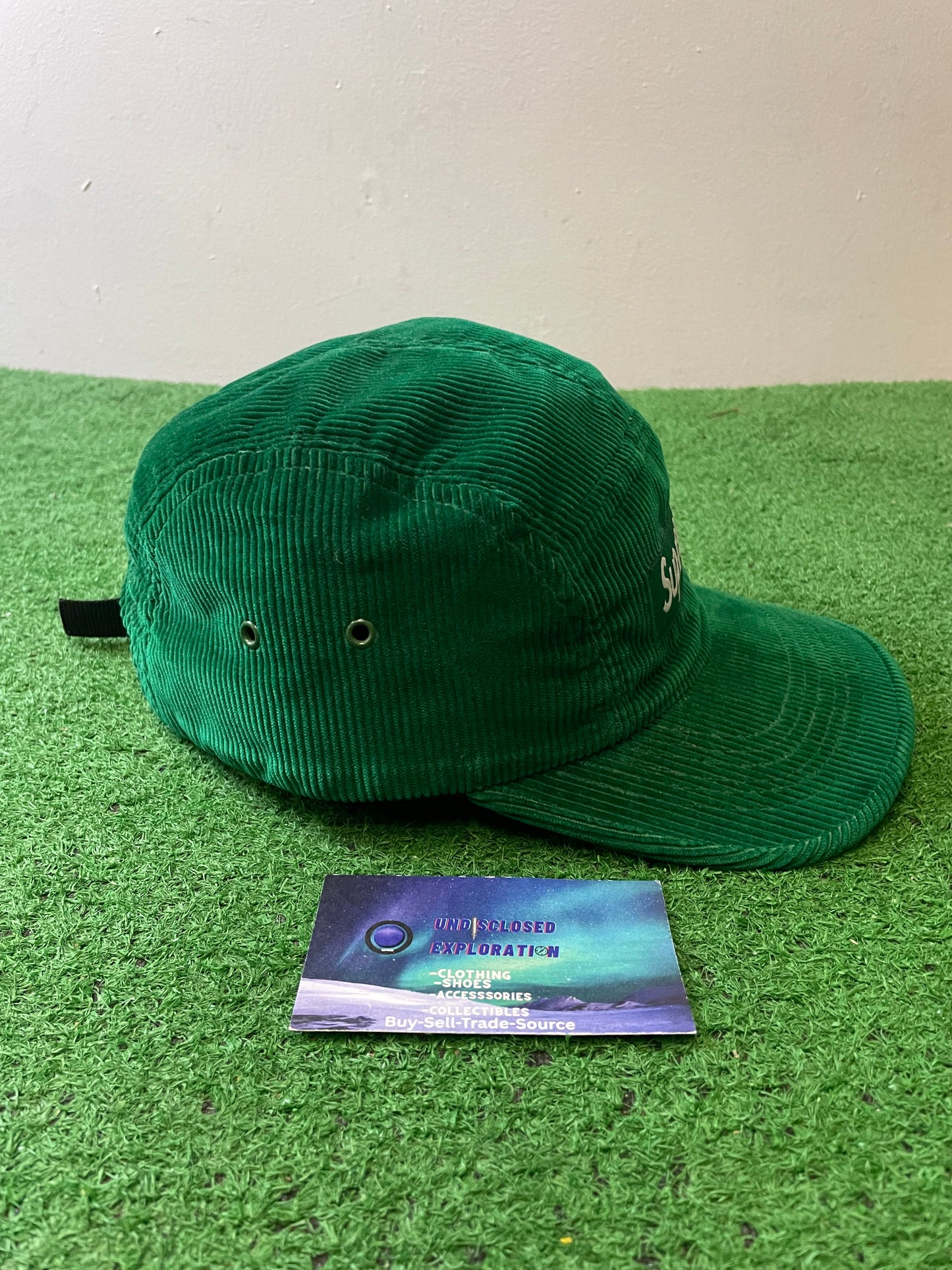Supreme corduroy green box logo  hat