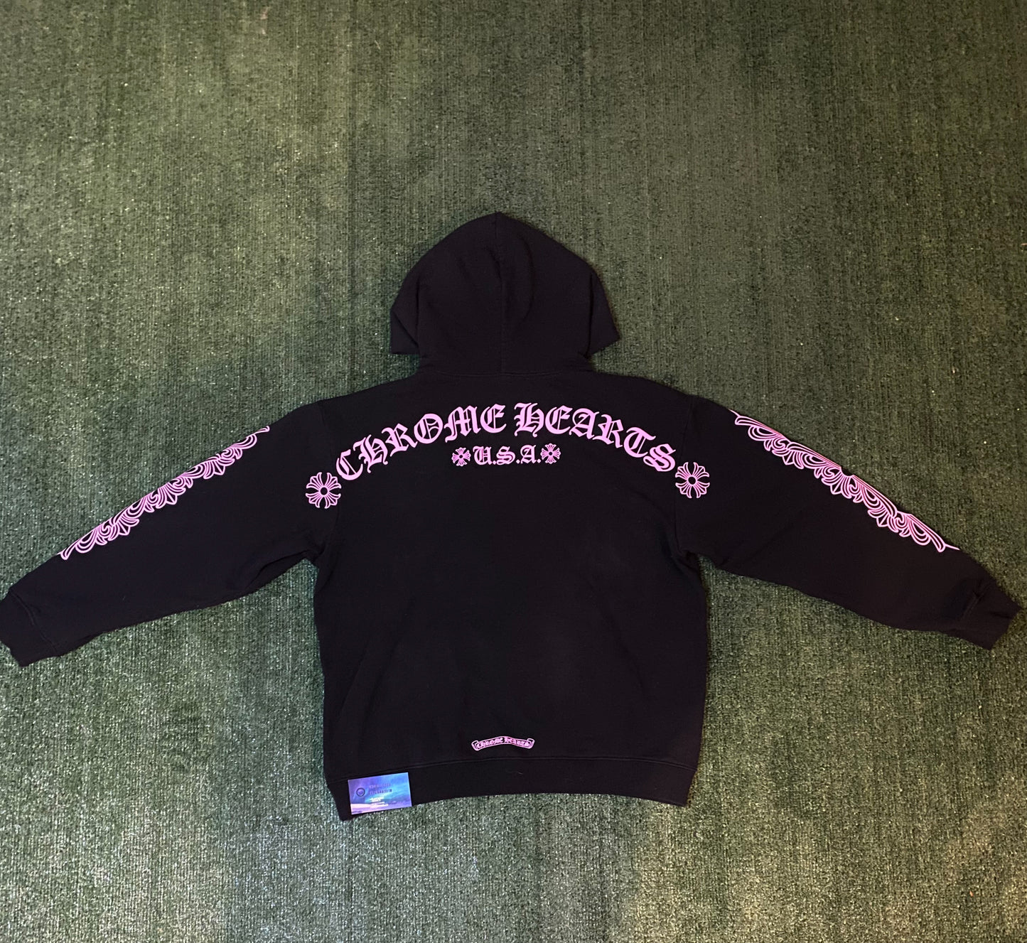 Chrome hearts matty boy black and pink hoodie