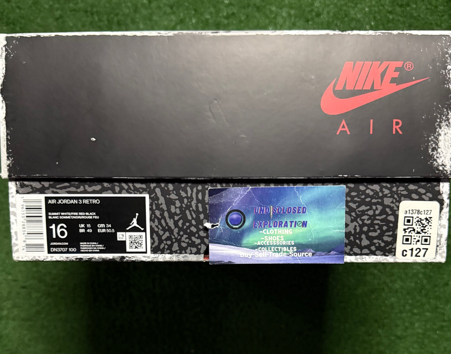 Jordan 3 White Cement 16 Men “Preowned”