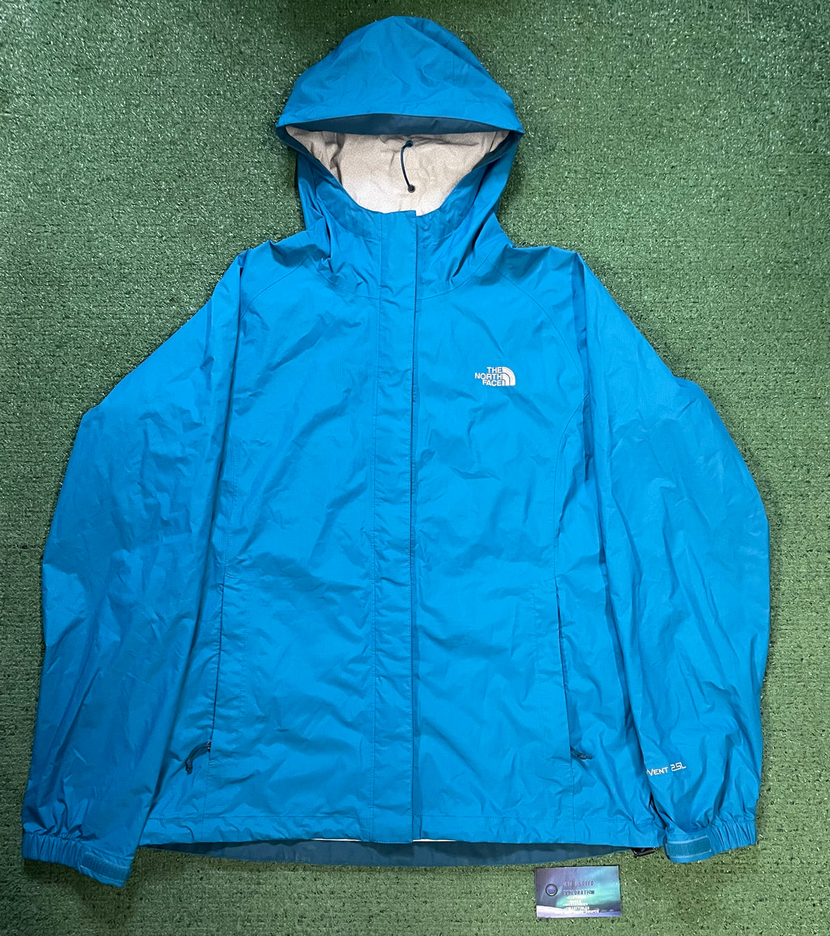 The North Face HyVent 2.5L turquoise jacket
