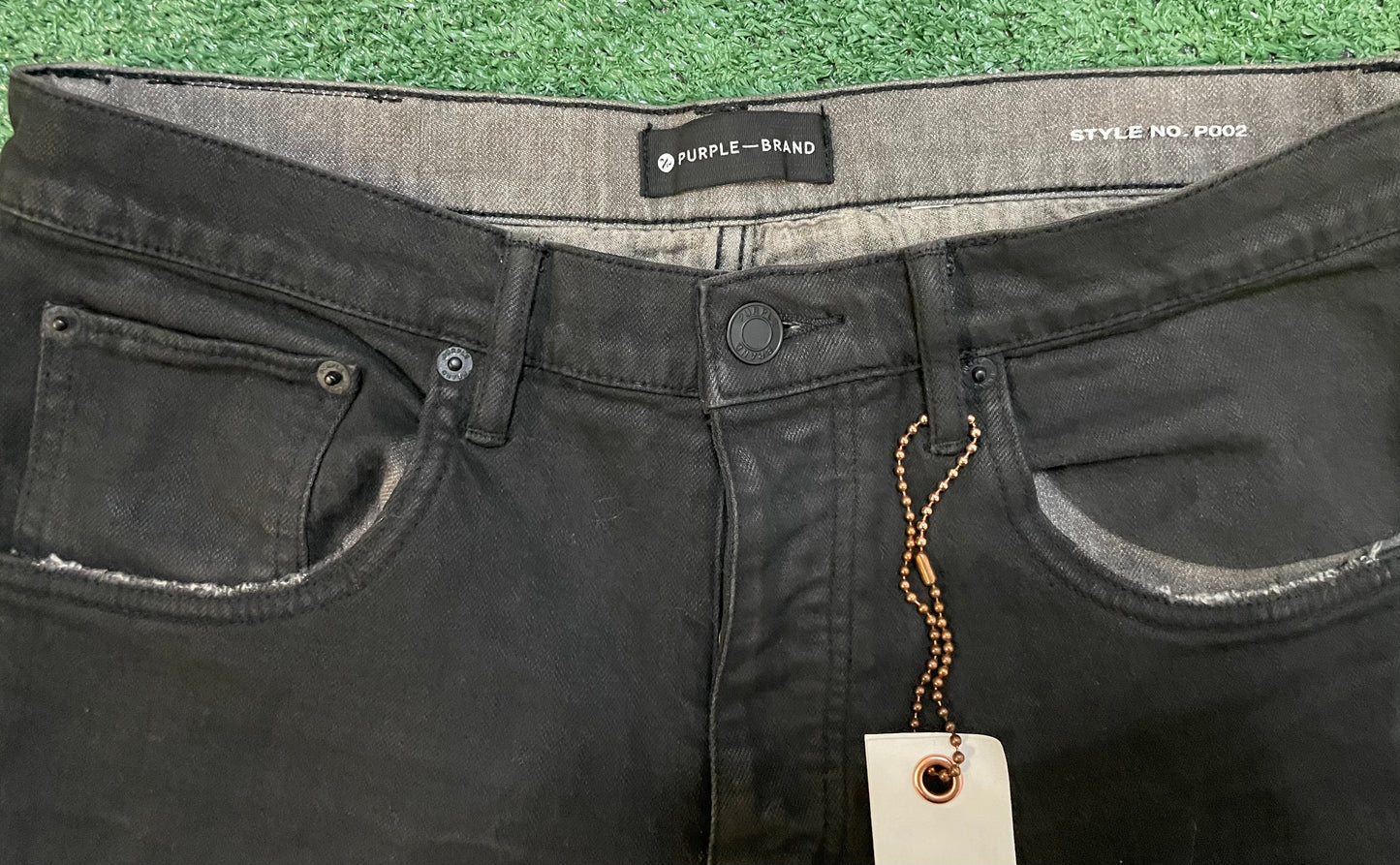 Purple Brand Bleached black raw jeans