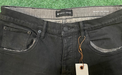Purple Brand Bleached black raw jeans