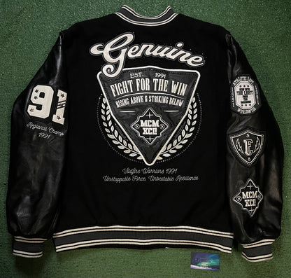 Genuine fight for the win suede & leather jacket