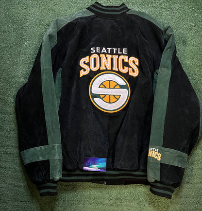 Vintage 1990s Seattle Sonics Suede embroidered jacket
