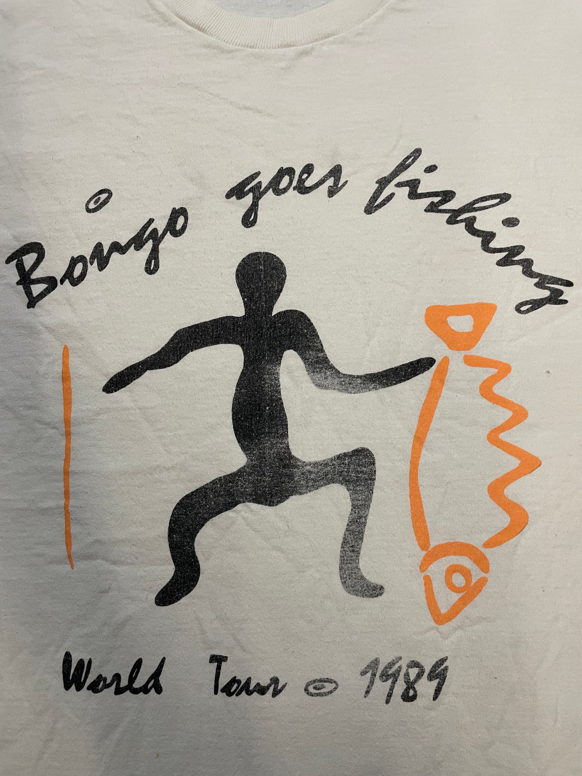Vintage 1980s Bongo goes fishing world tour tee