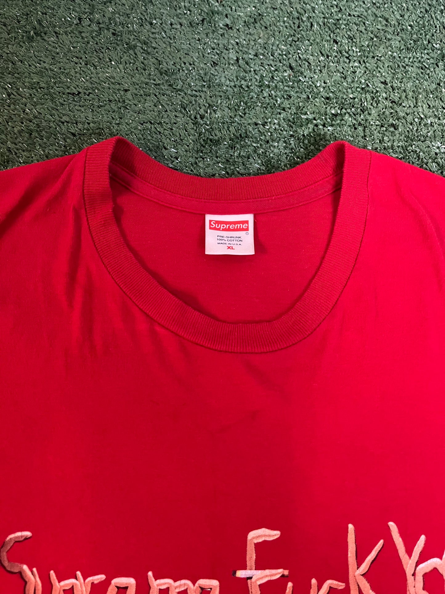 Supreme f*ck you red tee