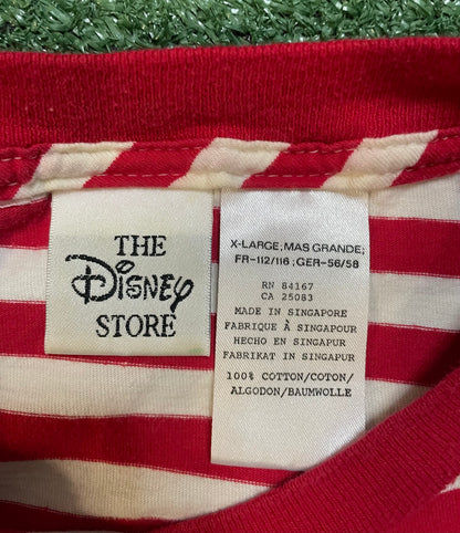 Vintage 1990s Mickey Mouse embroidered striped red tee