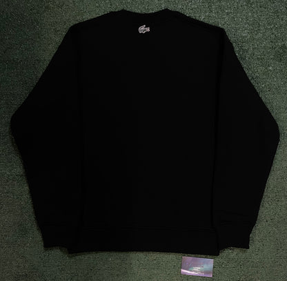 Lacoste embroidered black crewneck
