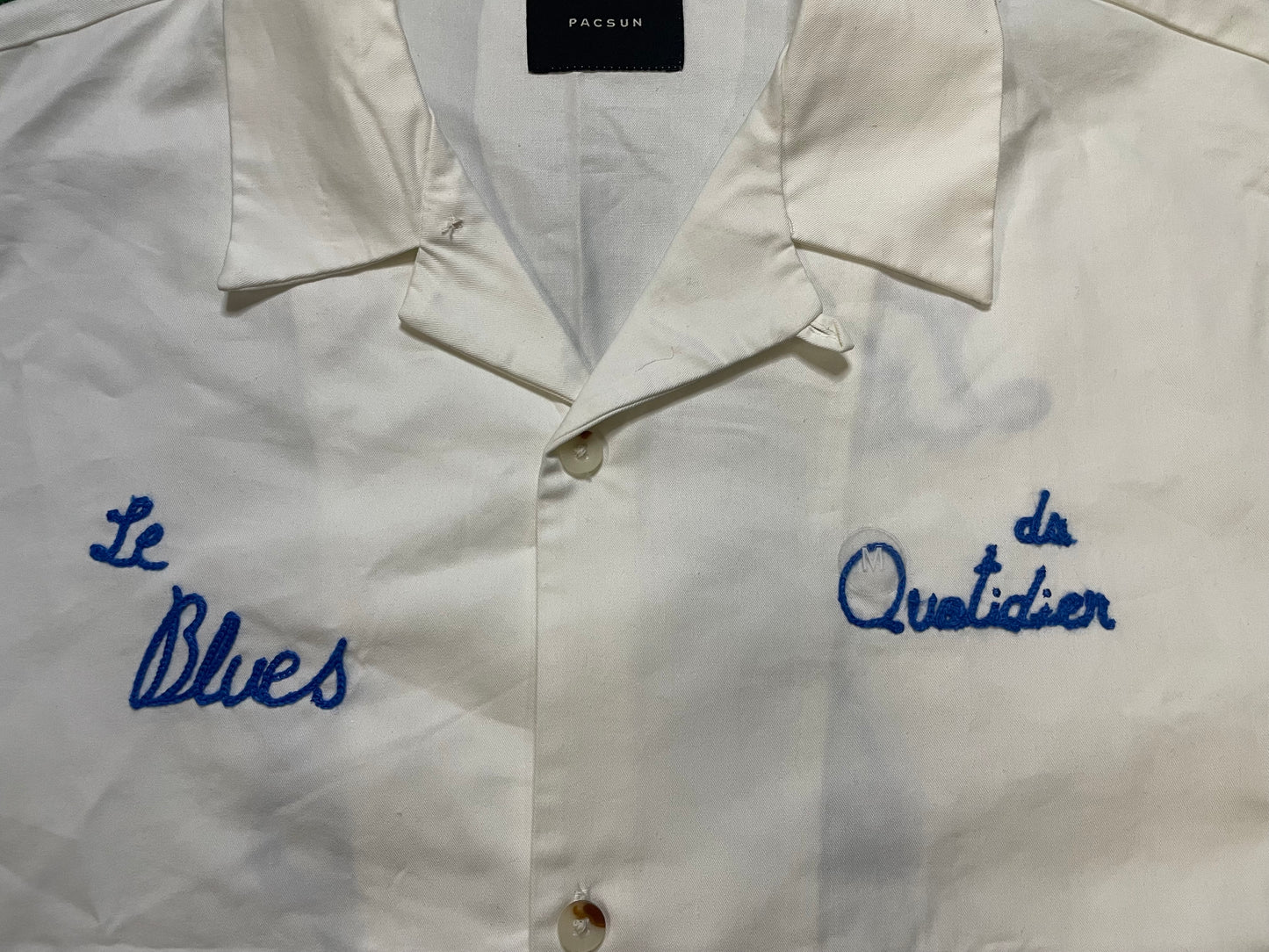 Liberte Camp white & blue button up shirt