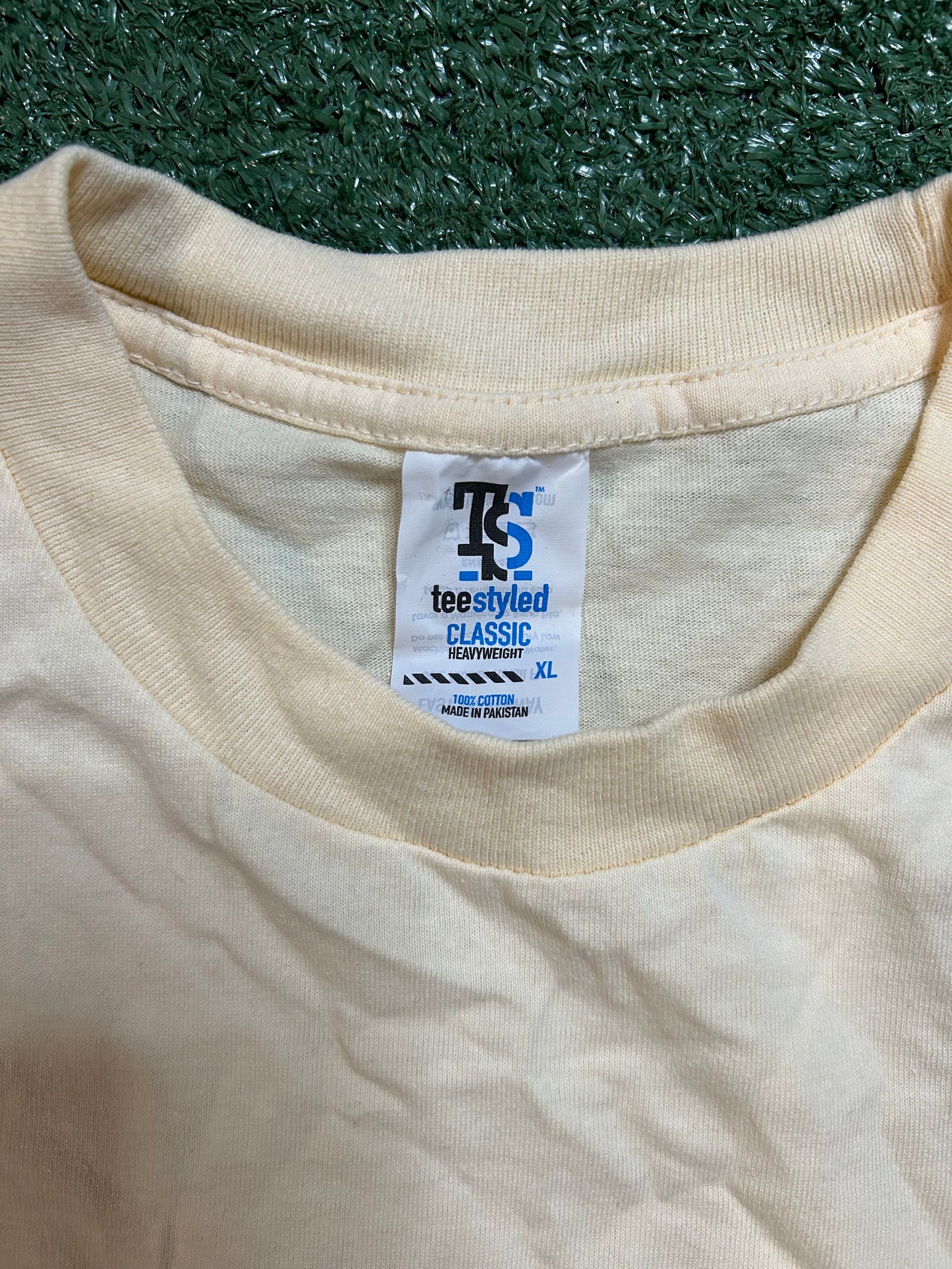 Pale yellow blank tee