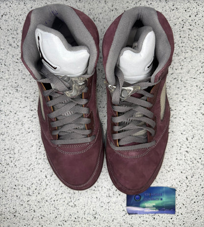 Jordan 5 Burgundy 9.5 Men/11 Women “Preowned”