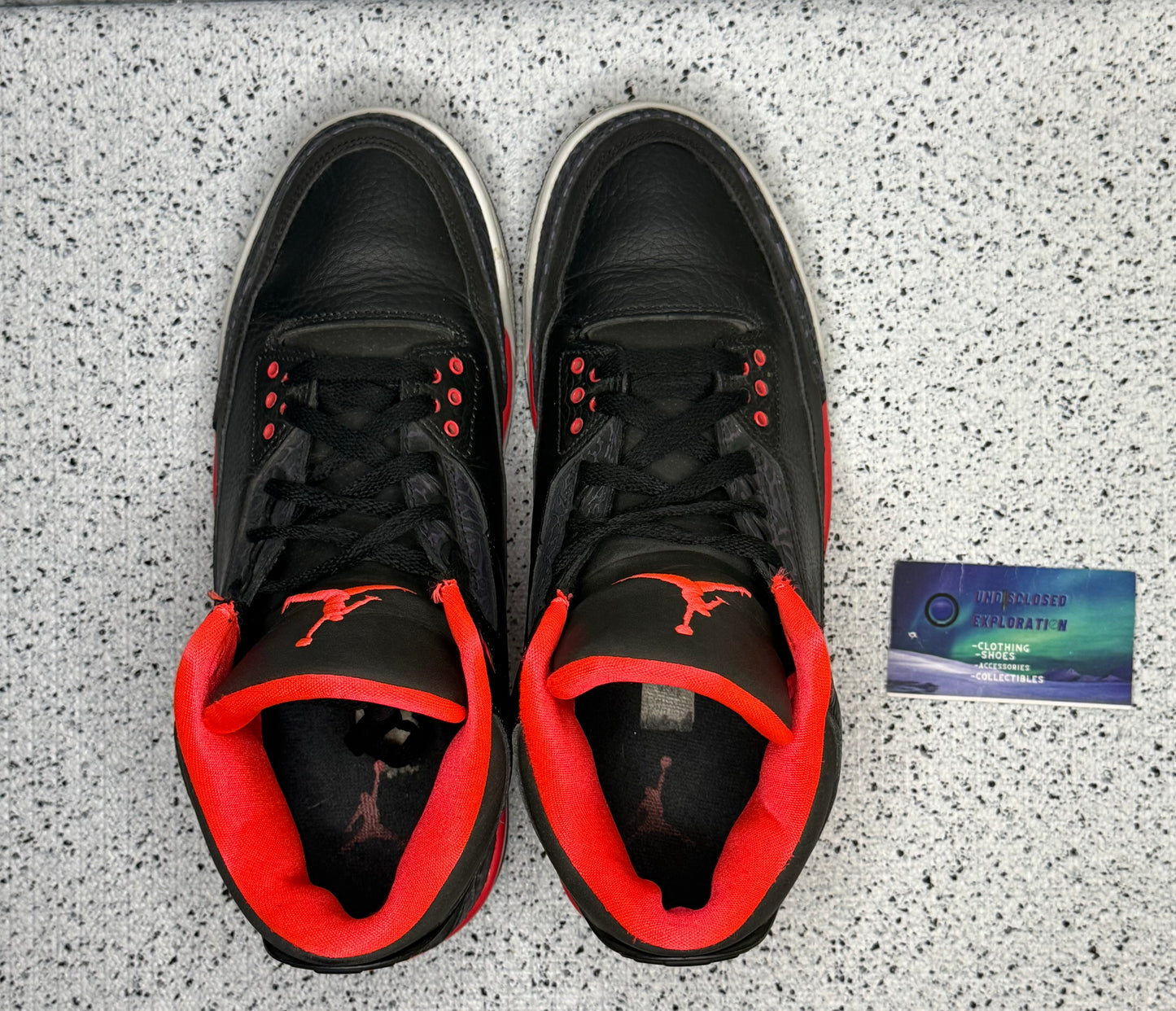 Jordan 3 Crimson 10 Men/11.5 Women “Preowned”