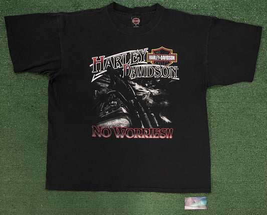 Vintage 1990s Harley Davidson motorcycles NO worries tee