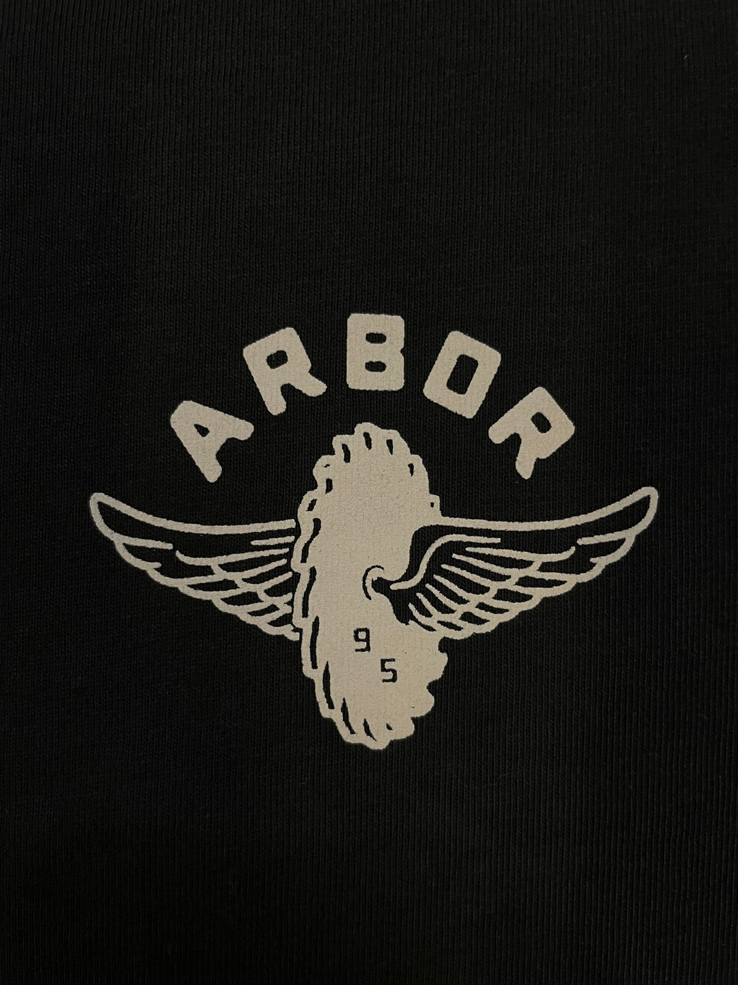 Arbor snowboards black and white tee