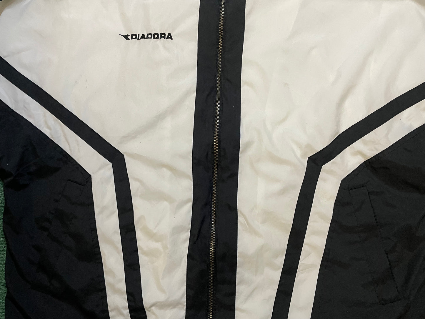Diadora black & white track jacket