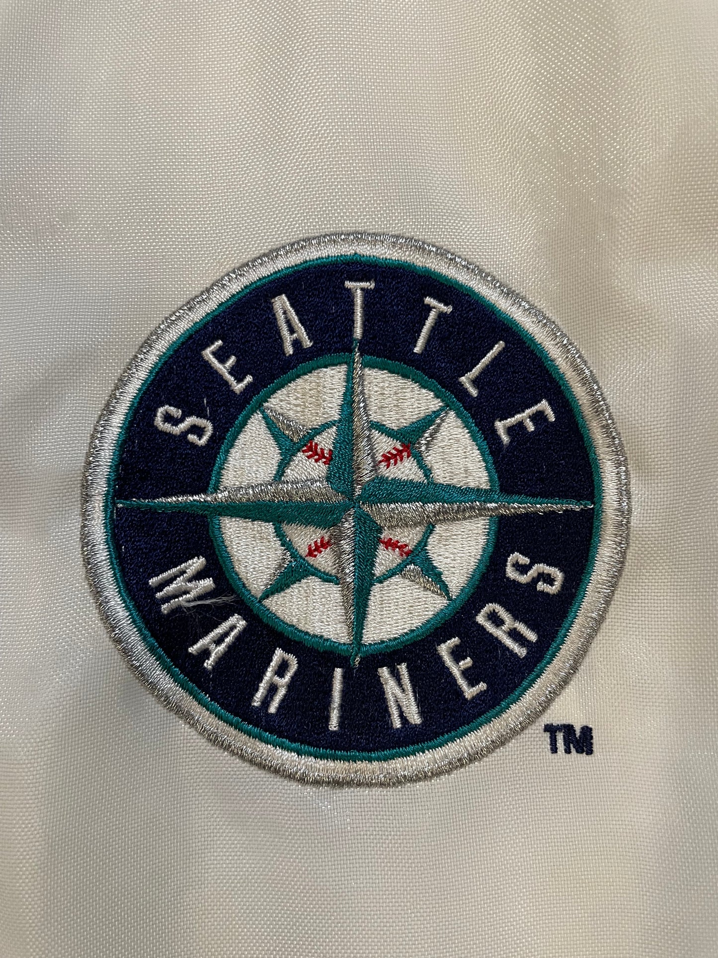Vintage 1990s Seattle Mariners logo athletic puffer jacket