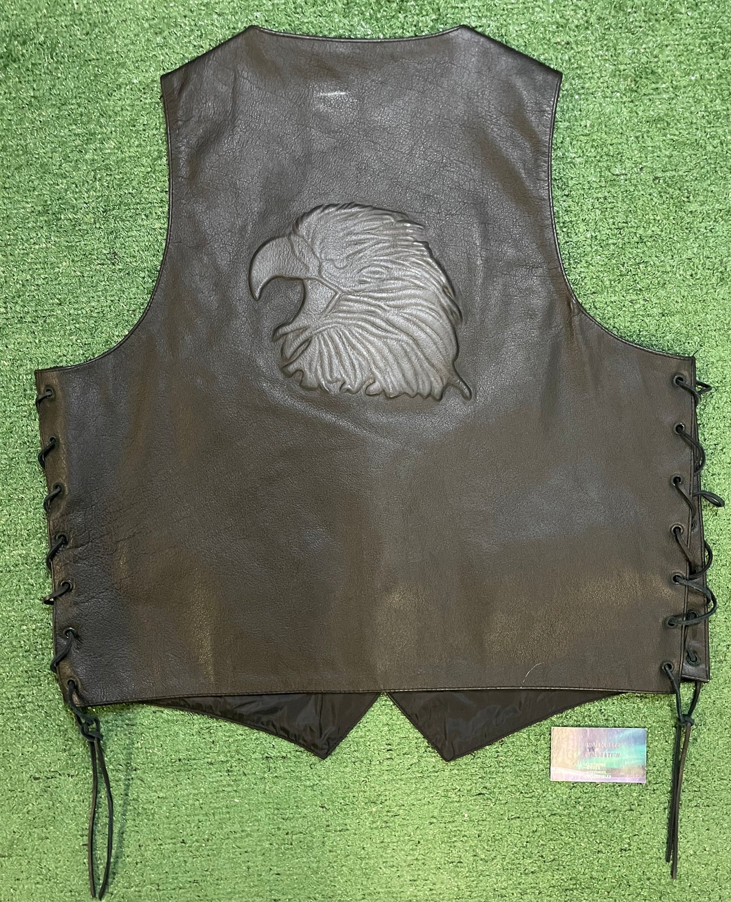 Vintage Wilson open road embossed leather eagle vest