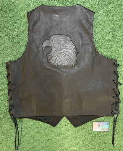 Vintage Wilson open road embossed leather eagle vest