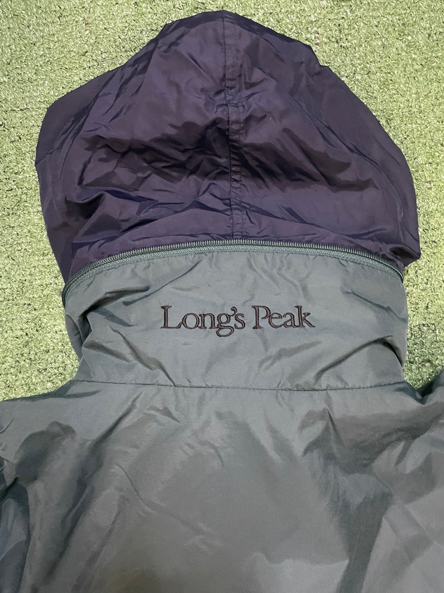 Vintage Colombia long peak green jacket