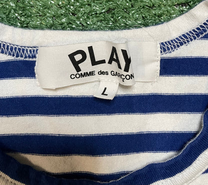 Comme Des Garçon play striped red heart women’s longsleeve