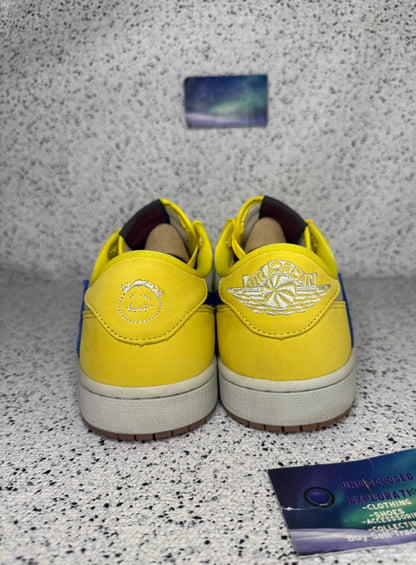 Jordan 1 Low Travis Scott Canary 9 Men/10.5 Women “Preowned”