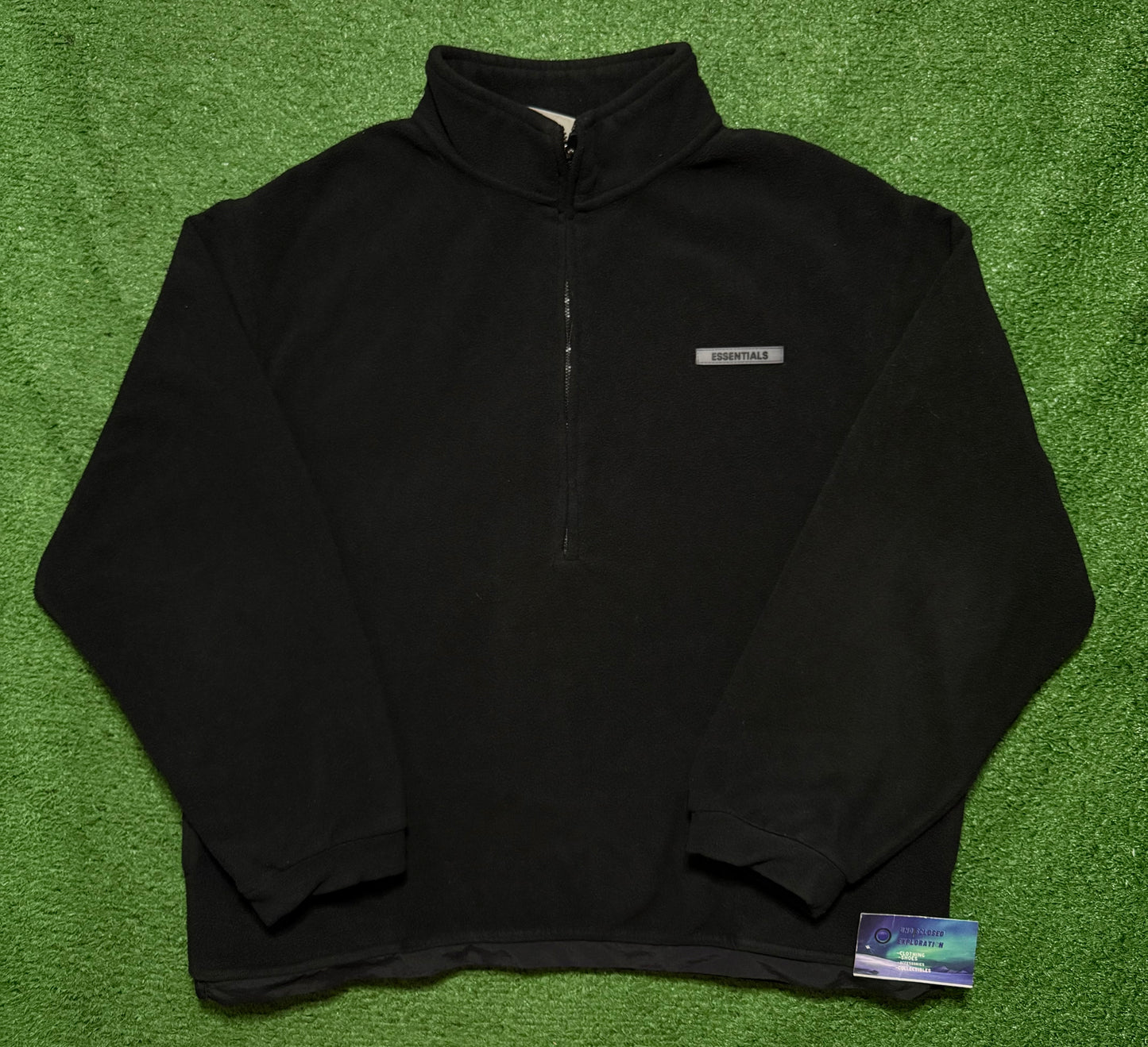 Fear of God Essentials Polar Fleece Half Zip Sweater Black