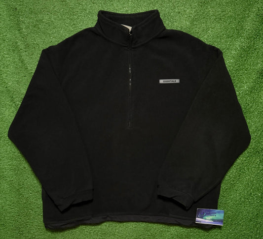 Fear of God Essentials Polar Fleece Half Zip Sweater Black