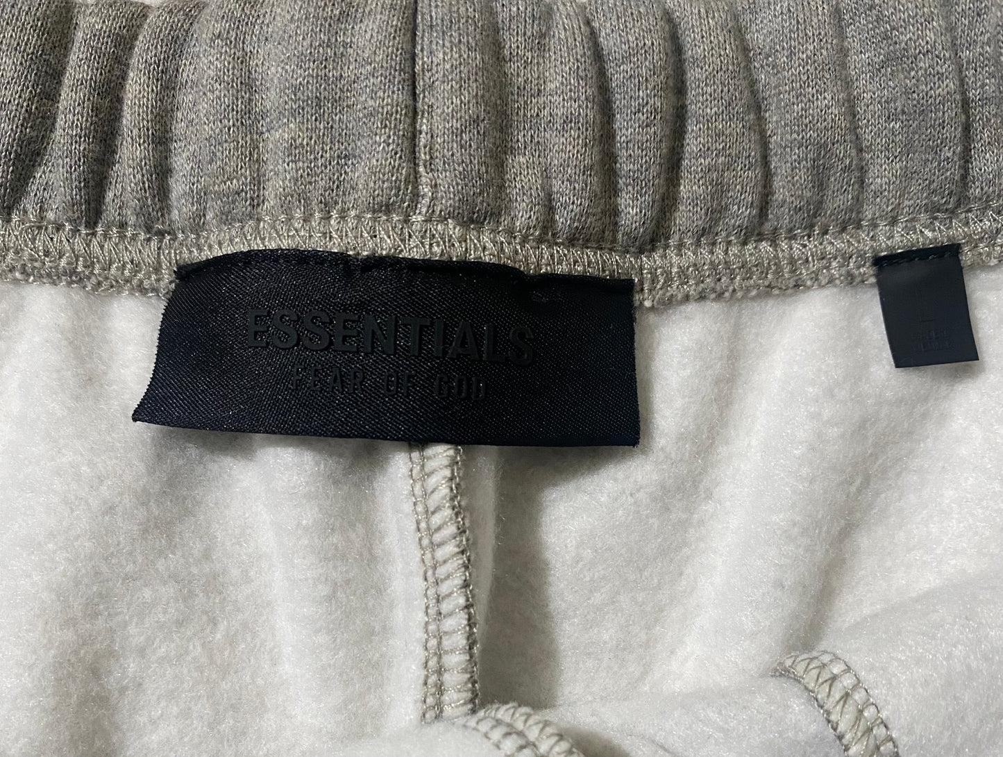 Fear of god dark heather oatmeal essentials sweatpants