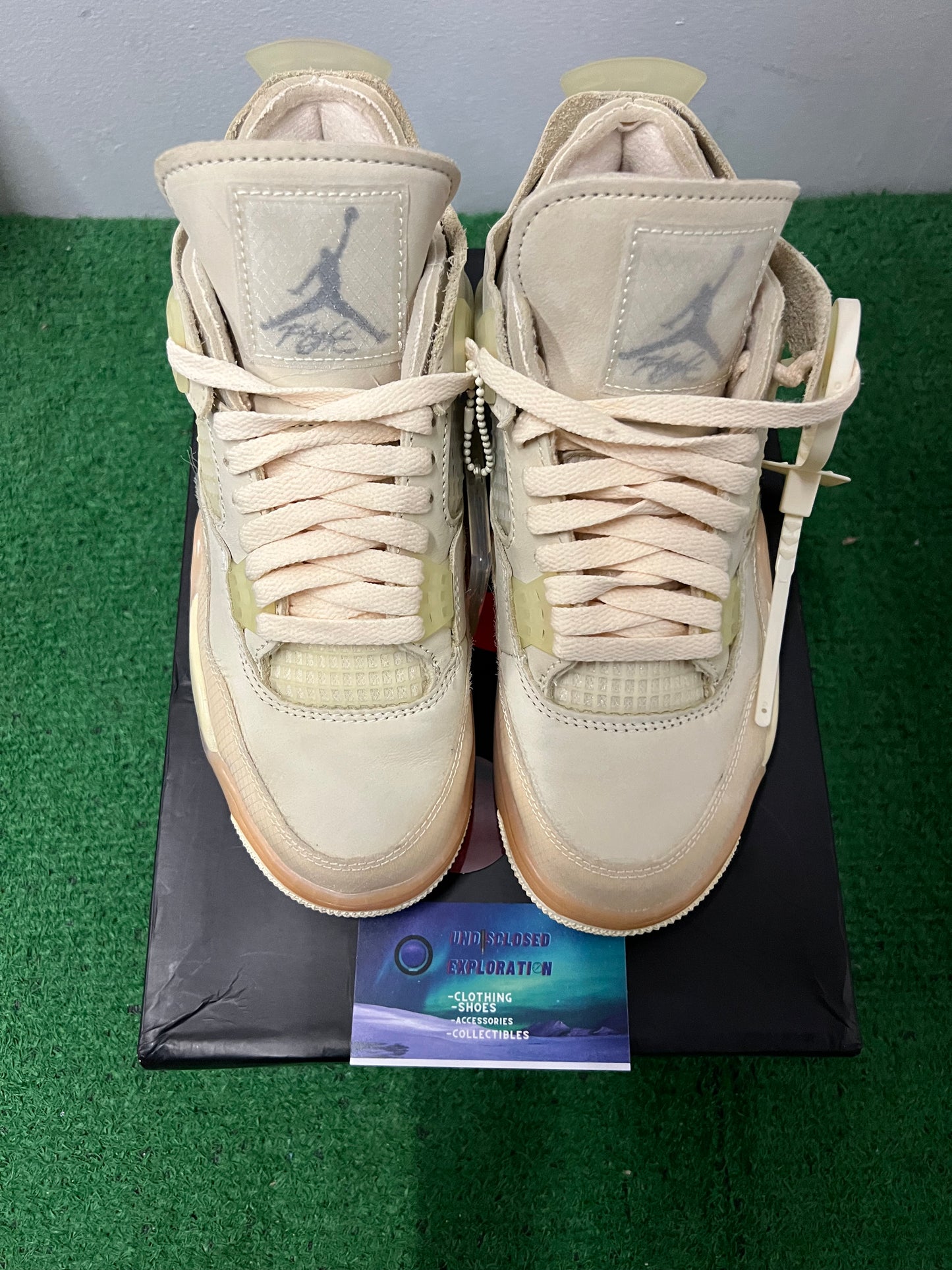 Jordan 4 x off white sail  size 5.5men/7women