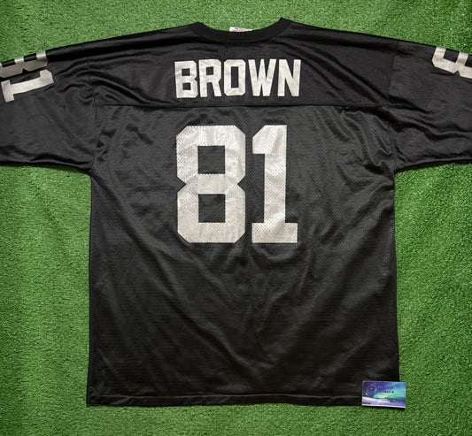 Vintage Tim Brown Raiders Jersey Logo Athletic