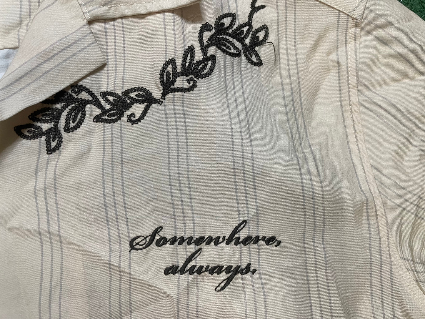 Somewhere, always embroidered button up