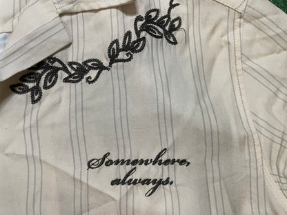 Somewhere, always embroidered button up