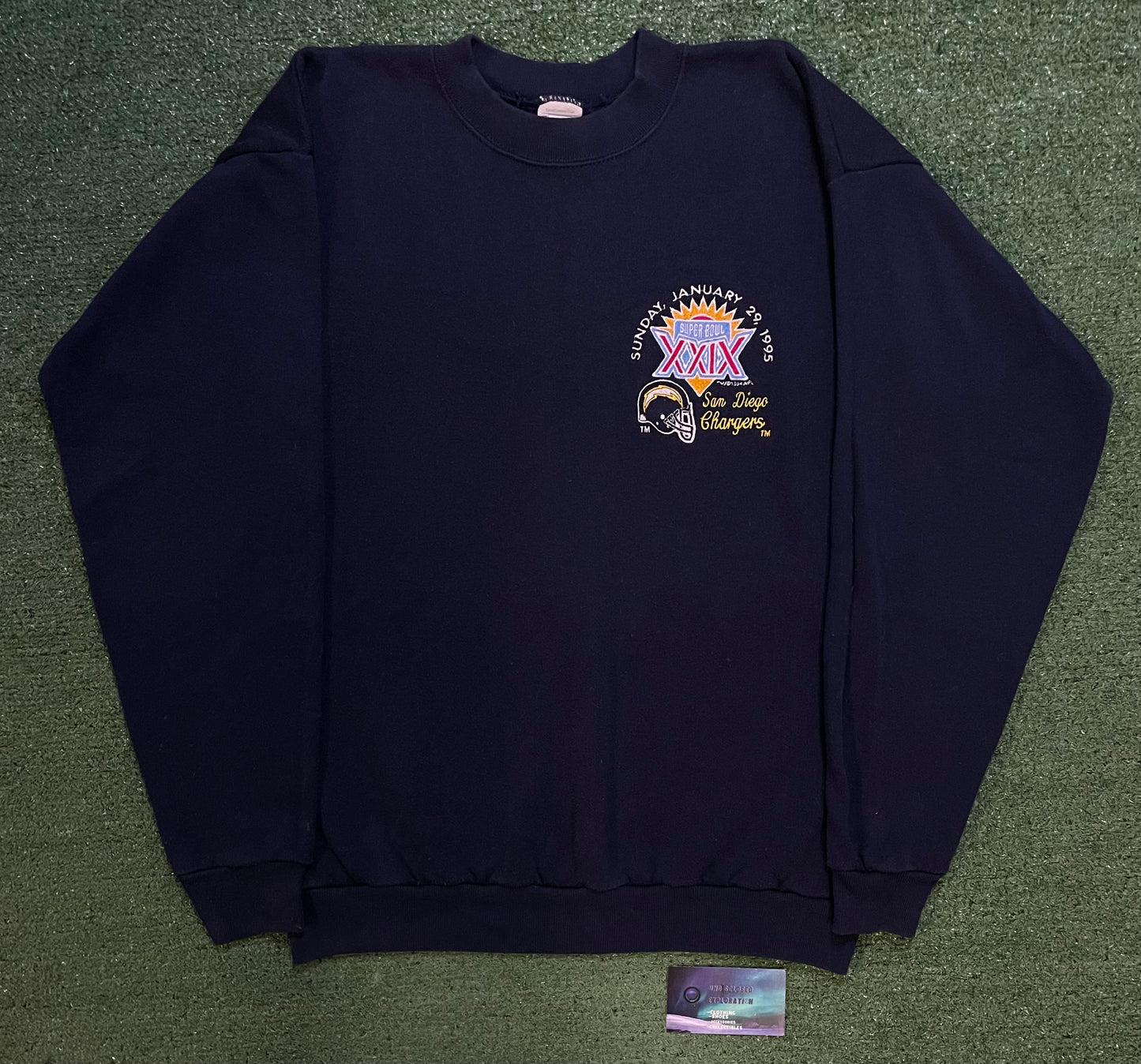 Vintage 1990s SuperBowl 29 XXIX San Diego Chargers embroidered crewneck