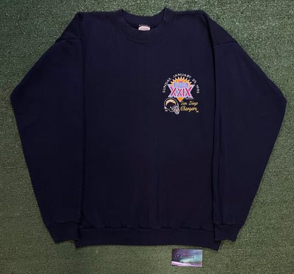 Vintage 1990s SuperBowl 29 XXIX San Diego Chargers embroidered crewneck
