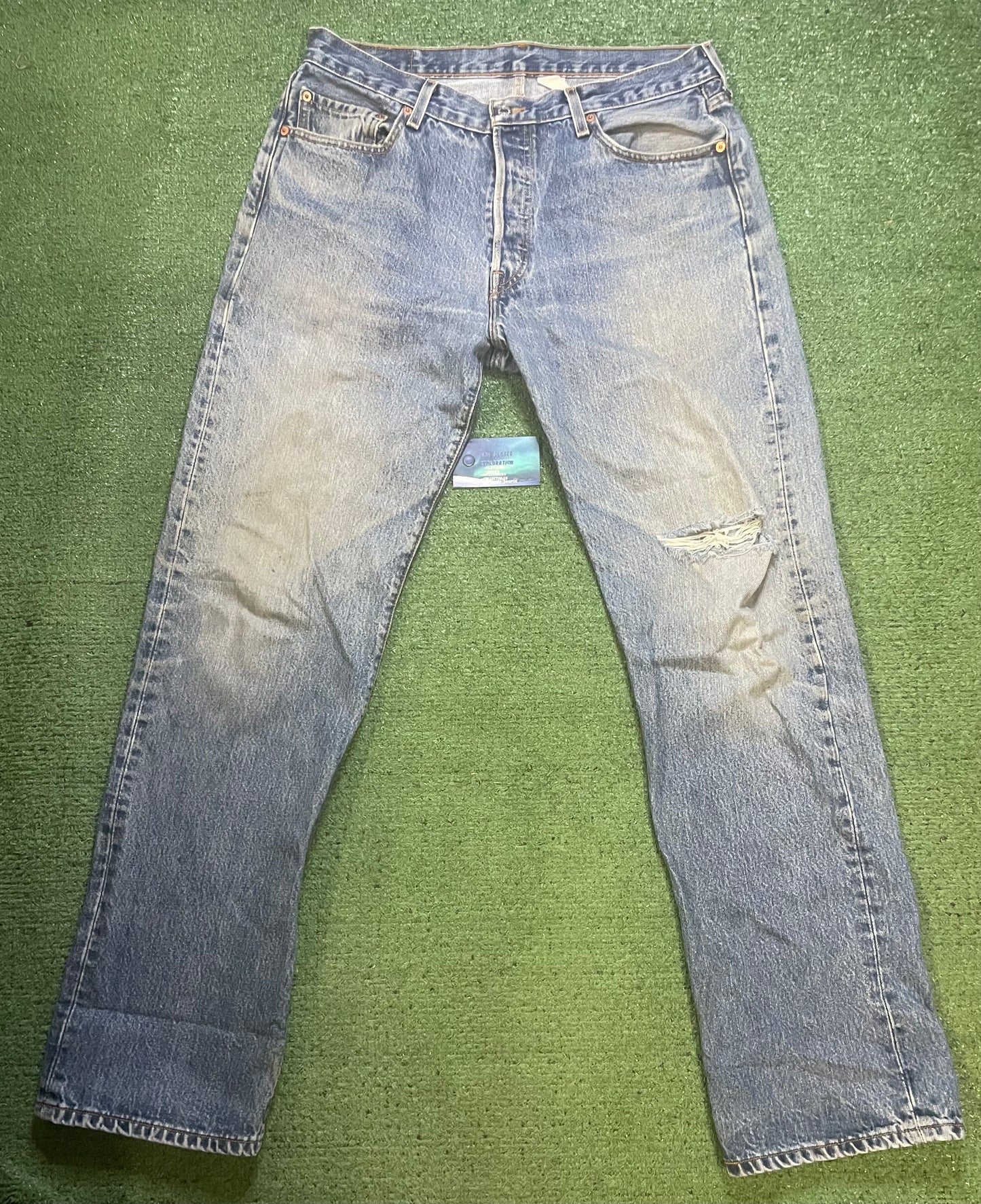 Vintage Levi 501 light wash faded jeans