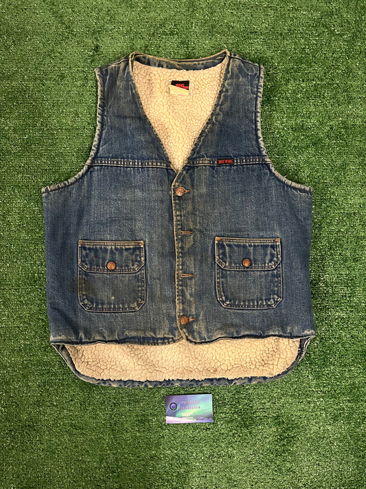 Vintage 1990s Big Ben Sherpa jean vest