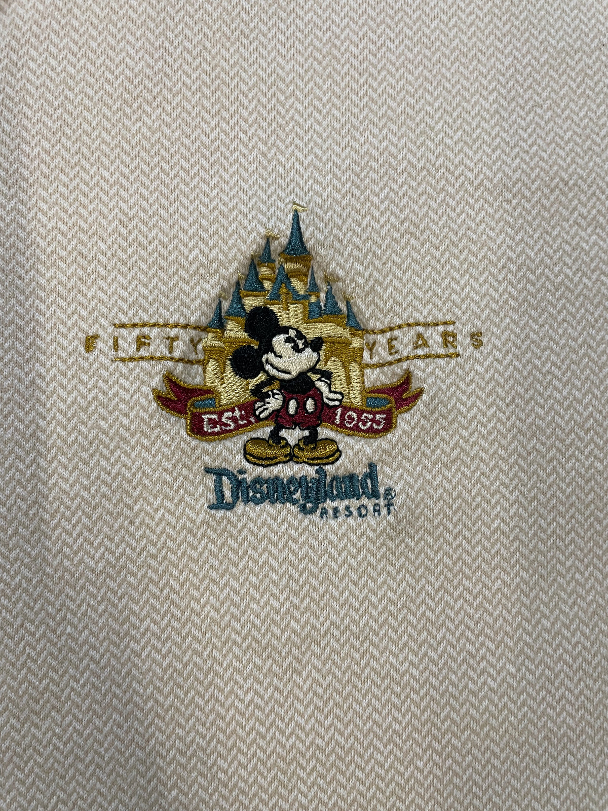 Vintage Disneyland resort 50 year anniversary embroidered polo