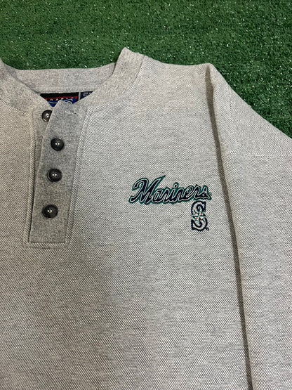 Vintage 1990s  seattle mariners embroidered long sleeve button up tee