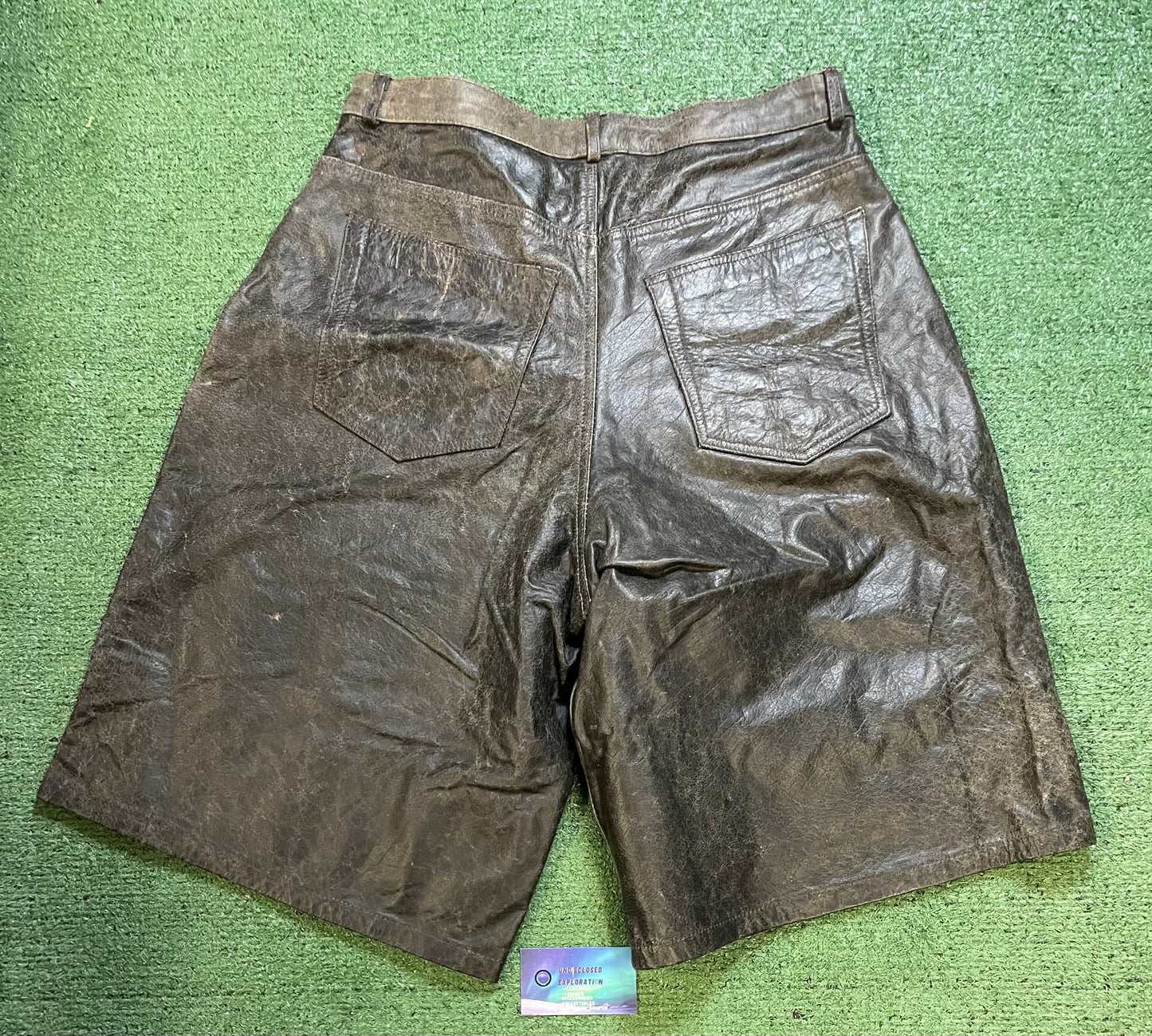 Gv Gallery chocolate leather shorts
