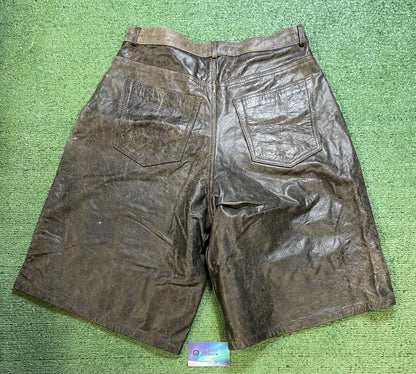 Gv Gallery chocolate leather shorts