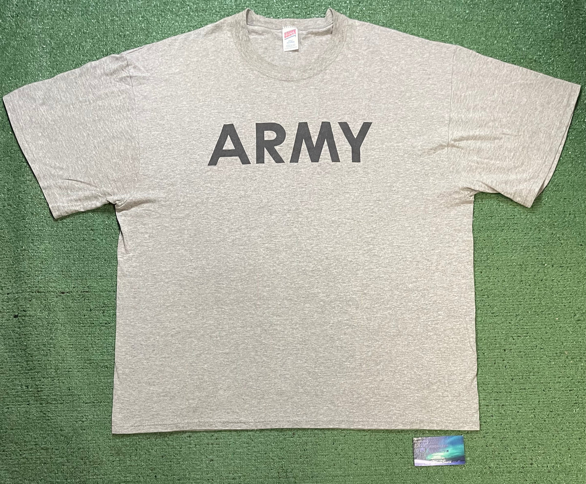 Vintage 1970s Army grey & black tee